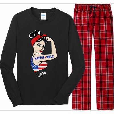 Harris Waltz 2024 Election Kamala Harris Tim Waltz 24 Long Sleeve Pajama Set