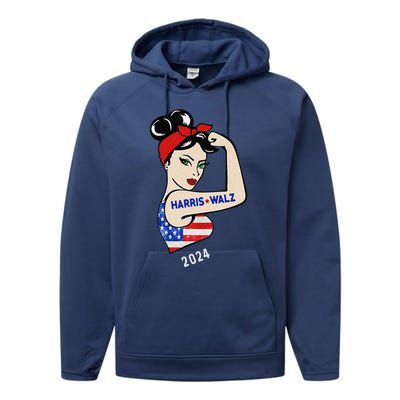 Harris Waltz 2024 Election Kamala Harris Tim Waltz 24 Performance Fleece Hoodie