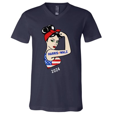 Harris Waltz 2024 Election Kamala Harris Tim Waltz 24 V-Neck T-Shirt