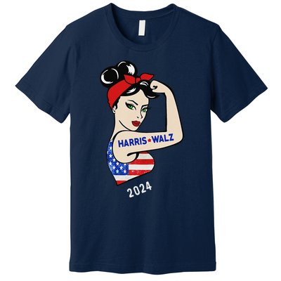 Harris Waltz 2024 Election Kamala Harris Tim Waltz 24 Premium T-Shirt