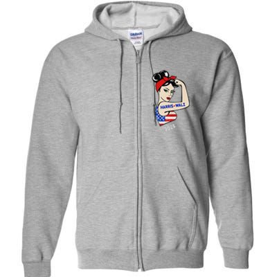 Harris Waltz 2024 Election Kamala Harris Tim Waltz 24 Full Zip Hoodie