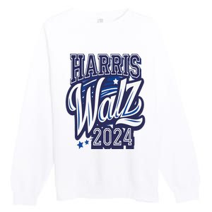 Harris Walz 2024 President Election Kamala Harris Tim Waltz Premium Crewneck Sweatshirt