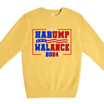 Harump Wallace 2024 Harris Trump Walz Vance Funny Premium Crewneck Sweatshirt