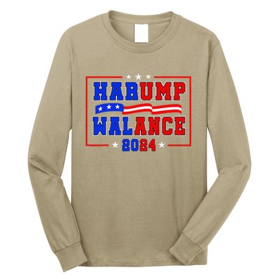 Harump Wallace 2024 Harris Trump Walz Vance Funny Long Sleeve Shirt