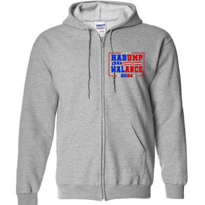 Harump Wallace 2024 Harris Trump Walz Vance Funny Full Zip Hoodie