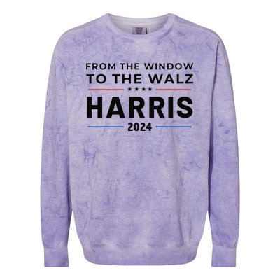 Harris Walz 2024 Window Elect President Kamala Vp Tim Colorblast Crewneck Sweatshirt