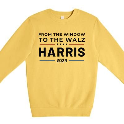 Harris Walz 2024 Window Elect President Kamala Vp Tim Premium Crewneck Sweatshirt