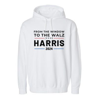 Harris Walz 2024 Window Elect President Kamala Vp Tim Garment-Dyed Fleece Hoodie