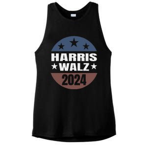 Harris Walz 24 Vote Kamala Harris Tim Waltz 2024 Round Retro Ladies PosiCharge Tri-Blend Wicking Tank