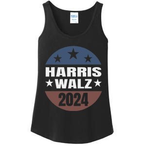 Harris Walz 24 Vote Kamala Harris Tim Waltz 2024 Round Retro Ladies Essential Tank