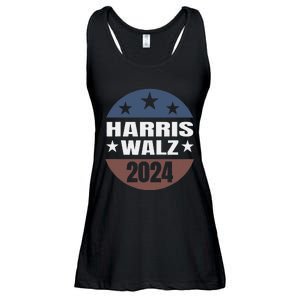 Harris Walz 24 Vote Kamala Harris Tim Waltz 2024 Round Retro Ladies Essential Flowy Tank