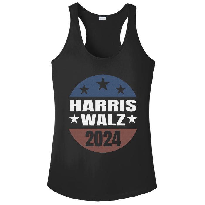 Harris Walz 24 Vote Kamala Harris Tim Waltz 2024 Round Retro Ladies PosiCharge Competitor Racerback Tank