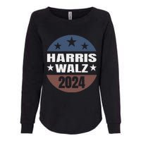 Harris Walz 24 Vote Kamala Harris Tim Waltz 2024 Round Retro Womens California Wash Sweatshirt