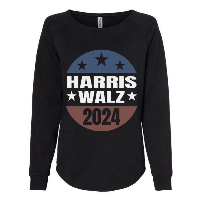 Harris Walz 24 Vote Kamala Harris Tim Waltz 2024 Round Retro Womens California Wash Sweatshirt