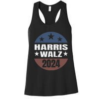 Harris Walz 24 Vote Kamala Harris Tim Waltz 2024 Round Retro Women's Racerback Tank