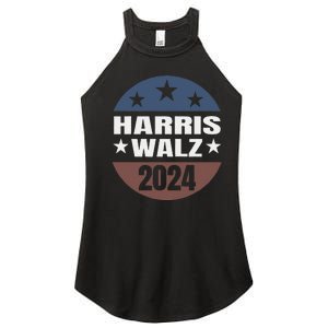 Harris Walz 24 Vote Kamala Harris Tim Waltz 2024 Round Retro Women's Perfect Tri Rocker Tank