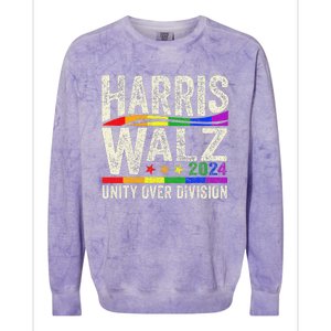 Harris Walz 2024 Unity Over Division Kamala Harris Tim Walz Colorblast Crewneck Sweatshirt