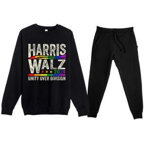 Harris Walz 2024 Unity Over Division Kamala Harris Tim Walz Premium Crewneck Sweatsuit Set