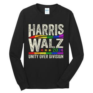 Harris Walz 2024 Unity Over Division Kamala Harris Tim Walz Tall Long Sleeve T-Shirt