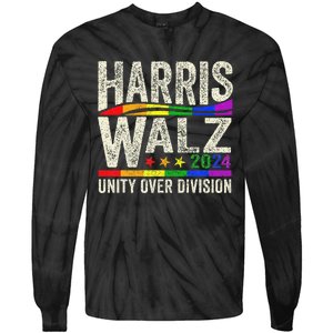 Harris Walz 2024 Unity Over Division Kamala Harris Tim Walz Tie-Dye Long Sleeve Shirt