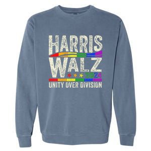 Harris Walz 2024 Unity Over Division Kamala Harris Tim Walz Garment-Dyed Sweatshirt