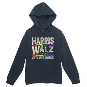 Harris Walz 2024 Unity Over Division Kamala Harris Tim Walz Urban Pullover Hoodie