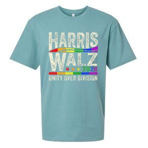 Harris Walz 2024 Unity Over Division Kamala Harris Tim Walz Sueded Cloud Jersey T-Shirt