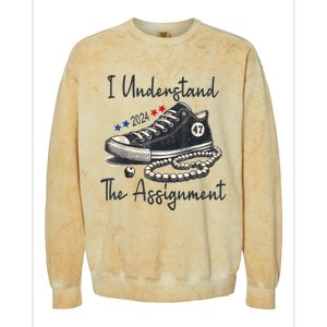 Harris Waltz 2024 I Understand The Assignment Chucks And Pearls Election 2024 Colorblast Crewneck Sweatshirt