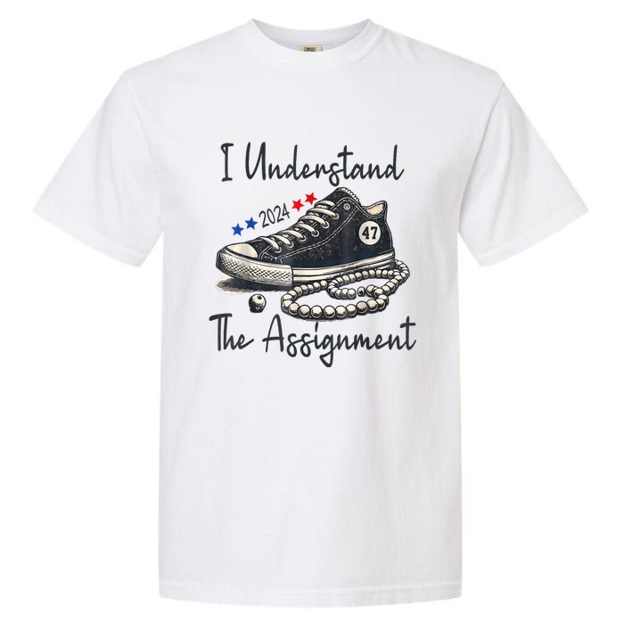 Harris Waltz 2024 I Understand The Assignment Chucks And Pearls Election 2024 Garment-Dyed Heavyweight T-Shirt