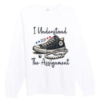 Harris Waltz 2024 I Understand The Assignment Chucks And Pearls Election 2024 Premium Crewneck Sweatshirt