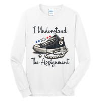 Harris Waltz 2024 I Understand The Assignment Chucks And Pearls Election 2024 Tall Long Sleeve T-Shirt