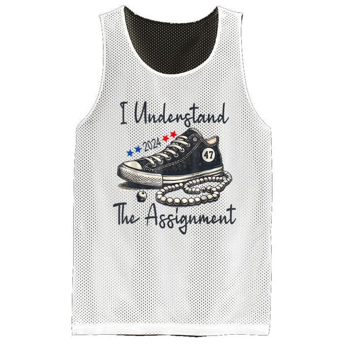 Harris Waltz 2024 I Understand The Assignment Chucks And Pearls Election 2024 Mesh Reversible Basketball Jersey Tank