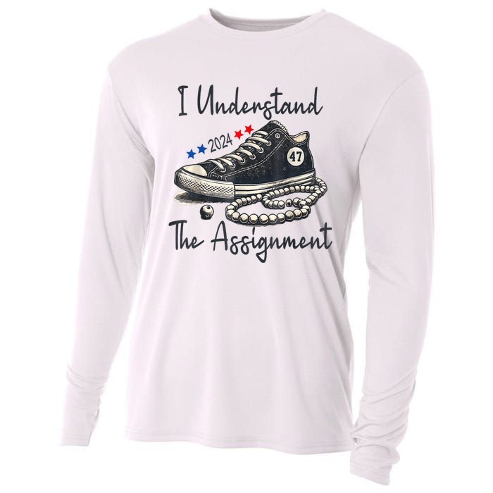 Harris Waltz 2024 I Understand The Assignment Chucks And Pearls Election 2024 Cooling Performance Long Sleeve Crew