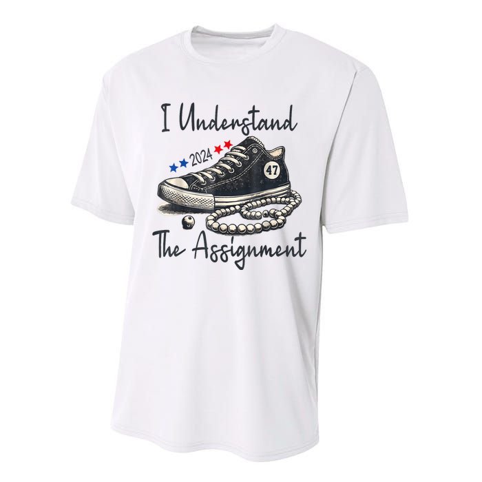 Harris Waltz 2024 I Understand The Assignment Chucks And Pearls Election 2024 Performance Sprint T-Shirt