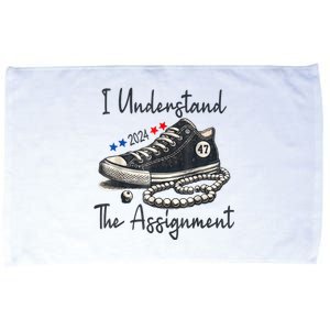 Harris Waltz 2024 I Understand The Assignment Chucks And Pearls Election 2024 Microfiber Hand Towel