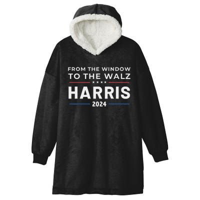 Harris Walz 2024 Window Elect President Kamala Vp Tim Hooded Wearable Blanket