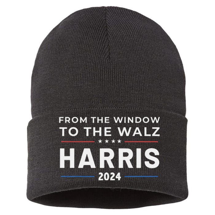 Harris Walz 2024 Window Elect President Kamala Vp Tim Sustainable Knit Beanie