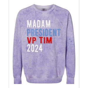 Harris Walz 2024 Kamala Harris Tim Walz President Democratic Colorblast Crewneck Sweatshirt