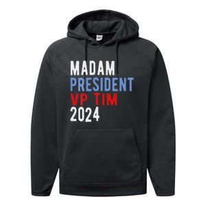 Harris Walz 2024 Kamala Harris Tim Walz President Democratic Performance Fleece Hoodie