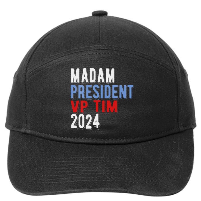 Harris Walz 2024 Kamala Harris Tim Walz President Democratic 7-Panel Snapback Hat