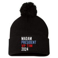 Harris Walz 2024 Kamala Harris Tim Walz President Democratic Pom Pom 12in Knit Beanie