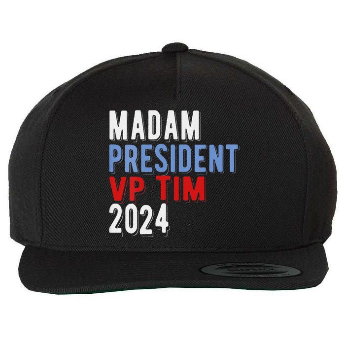 Harris Walz 2024 Kamala Harris Tim Walz President Democratic Wool Snapback Cap