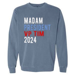 Harris Walz 2024 Kamala Harris Tim Walz President Democratic Garment-Dyed Sweatshirt