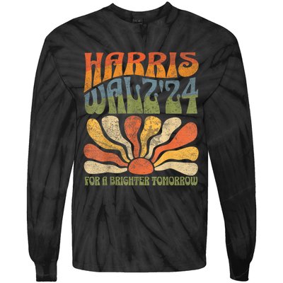 Harris Waltz 2024 Election Kamala Harris Tim Waltz 2024 Tie-Dye Long Sleeve Shirt