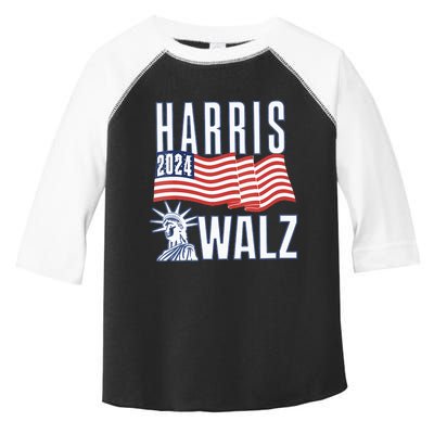 Harris & Walz 2024 Election Campaign Toddler Fine Jersey T-Shirt