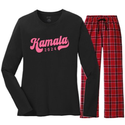 Harris Walz 2024 Presidential Election Kamala Women's Long Sleeve Flannel Pajama Set 