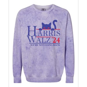 Harris Waltz 2024 WeRe Not Going Back Funny Cat Lady Colorblast Crewneck Sweatshirt