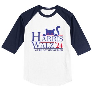 Harris Waltz 2024 WeRe Not Going Back Funny Cat Lady Baseball Sleeve Shirt