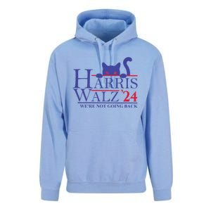 Harris Waltz 2024 WeRe Not Going Back Funny Cat Lady Unisex Surf Hoodie