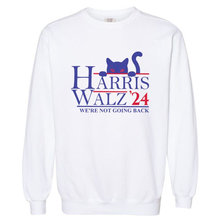 Harris Waltz 2024 WeRe Not Going Back Funny Cat Lady Garment-Dyed Sweatshirt